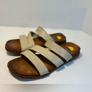 Women’s 6 Maui Island Kona Strappy Slide Sandals Neutral Sand Beige Casual
